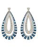 Touch925 Double Layered Tear drop Dangle Earrings For Women And Girls - Blue