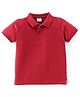 Babyhug Cotton Knit Half Sleeves Polo T-Shirt Solid Color - Red