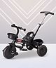 Luvlap Elegant Lite Kids Tricycle with Push Bar Full Metal Frame & Anti-Slip Pedals - Black