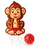 Fiddlerz Monkey Theme Basketball for Kids Game Play Set with Adjustable Wall Mounted Hanging Board & Hoop