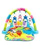 Fiddlerz Baby Play Mat Gym & Fitness Rack with Hanging Rattles Lights & Musical Keyboard Mat Piano - Blue