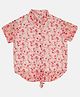 Kiddopanti Half Sleeves Floral Printed Tie Up Top - Baby Pink