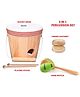 Music People Bucket Drum Set of 3 Music Instrument Bucket Drum with Sticks Rattle and Finger Castanet - Beige