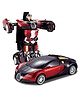 YAMAMA Battery Operated Transformer Robot Car Toy With 360 Degree Universal Wheel Light And Music - Multicolor