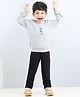 Aww Hunnie Full Sleeves Placement Cartoon Rice Cake Printed Winter  Sweatshirt And Joggers Set - Grey