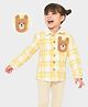 Mi Arcus  Full Sleeves Flannel Plaid Checked Fur Detailed Shirt - Yellow