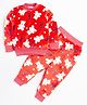 M'andy Fleece Full Sleeves Teddy Bear  Printed Winter Wear Jogger Set  - Red