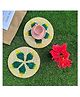 SuniRa Moonj Grass Round Placemats  Green & Yellow Set of 2