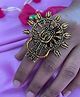 Digital Dress Room Gypsy Ring Lord Skanda Murugan Design Unique and stylish Gold Plated Afghani Big Ring For Women