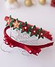 Ribbon candy Christmas Theme Set Of 2 Pearl Detailed Shimmer Stars Embellished Hair Bands - Red Green & Maroon