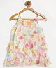 Nauti Nati Sleeveless Floral  Printed A Line With Ruffle Detailed Dress  - White