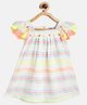 Nauti Nati Cap Sleeves Candy Striped   & Tassel Detailed Dress - White