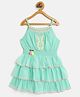 Nauti Nati Sleeveless Placement Floral Embroidered Layered Georgette  Dress With Bloomer - Blue