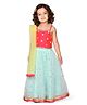Saka Designs By Sapna Sleeveless Sequin Embellished  Lehenga Choli & Dupatta - Turquoise Blue  And Magenta Pink