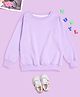 NUSYL Fleece Full Sleeves Solid Oversized Sweatshirt - Purple