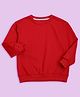 NUSYL FleeceFull Sleeves Robot & Text Printed Oversized Sweatshirt - Red