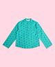 Indus Route by Pantaloons Full Sleeves Abstract Foil Printed Kurta - Teal Blue