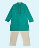 Indus Route by Pantaloons Full Sleeves Abstract Embroidered Kurta Pyjama Set - Turquoise
