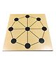 Muren 2 in 1 Wooden Shisima Octagon and Tic Tac Toe Board Game with 9 Wooden Tokens for Kids-Multicolor