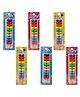 Parteet Smiley Stacking Pencils & Crayons 2 in 1 Kit Set of 6 - Multicolour
