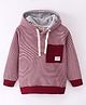 Ollypop Fleece Full Sleeves Hoodie Striped - Red