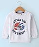 Lazy Bones Looper Full Sleeves Sweatshirt Text Printed - Light Grey Melange