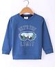 Lazy Bones Looper Full Sleeves Sweatshirt Text Printed - Blueberry