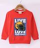 Lazy Bones Looper Full Sleeves Sweatshirt Text Printed - Red