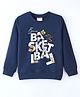 Lazy Bones Looper Full Sleeves Sweatshirt Text Printed - Midnight Blue