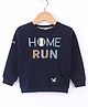 Ollypop Fleece Full Sleeves Sweatshirt Text Printed - Navy Blue