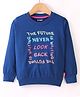 Fido Looper Knit Full Sleeves Sweatshirt With Text Print - Blue
