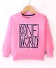Fido Looper Knit Full Sleeves Sweatshirt With Text Print - Pink