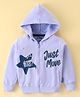 Fido Looper Full Sleeves Sweatjacket Text Printed - Purple