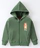 Fido Looper Full Sleeves Sweatjacket Bear Printed - Forest Green
