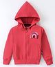 Fido Looper Full Sleeves Hooded Sweatjacket with Love Embroidered - Rust Red