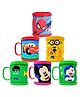 Parteet Soft 3D Cartoon Characters Silicone Embossed Design Plastic Mugs 300ml (Colour and Character May Vary as per Availability)
