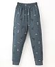 Fido Single Jersey Full Length Lounge Pant Rocket Print - Grey