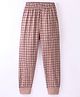 Fido Single Jersey Full Length Lounge Pant Checkered - Peach