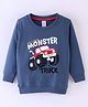Pink Rabbit Looper Full Sleeves Sweatshirt With Monster Track Print - Blue