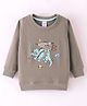 Pink Rabbit Looper Full Sleeves Sweatshirt With Monster Print - Beige