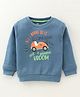 Pink Rabbit Fleece Full Sleeves Sweatshirts with Car Print- Blue