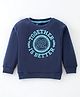 Pink Rabbit Fleece Full Sleeves Sweatshirts with Text Print-Navy Blue