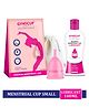 GynoCup Reusable Menstrual Cup for Women Small Size With Menstrual Cup Lubricant 100ml 12 Hour Wearable no leakage Ultra Soft Odor & Rash Free FDA approved (Small)