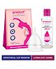 GynoCup Premium Menstrual Cup for Women Medium Size With Menstrual Cup Lubricant 100ml 100% Medical Grade Silicone 12 Hrs. Wearable no leakage Ultra Soft Odor & Rash Free FDA approved (Medium)