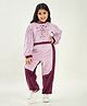 Stylo Bug Full Sleeves Expore Theme Printed Colour Blocked Sweatshirt Set - Purple