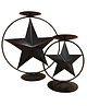 Nordic Christmas Decorations CLARA pair of star shaped iron candle stands