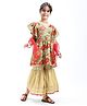 Teentaare Cotton Half Sleeves Kurta & Sharara Set with Dupatta Floral Printed - Red