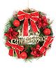 Little Surprise Box Deep Red Merry Christmas themed  artificial Christmas Wreath for Walls Tree and Christmas Door Décor