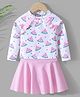 Kookie Kids Full Sleeves Two Piece Swimsuit Watermelon Print - Pink