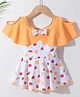 Kookie Kids Half Sleeves Frock Swimsuit Fruit Print - Orange
